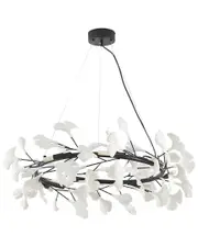 Bethel International 8-Light Chandelier with Matte Leaf Petals