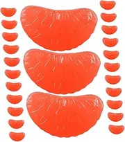 40pcs PVC Miniature Grapefruit Slices Charms for DIY Phone Case Decor Craft Supplies