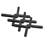 3 Pcs Foldable Silicone Trivet, Trivet Mats for Hot Pots, Black