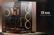 Antec C8 Wood E-ATX, ATX, Seamless Edge View Front and Side, USB-C Black Case.