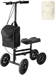 USOR All Terrain Steerable Knee Scooter Foldable Knee Scooter Walker with 10-inch Pneumatic Tires, Economical Knee Scooters, The Best Choice for Foot Injuries Instead of Crutches