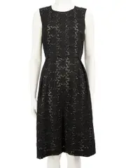 Black Floral Lace Sleeveless Dress