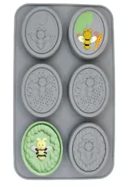 Honeybee Bee Queen bumblebee Oval Mold Soap Silicone Mold Beeswax Lotion Bar