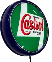 Castrol Motor Oil LED Bar Lighting Wall Sign Light Button Blue