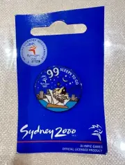 Sydney 2000 Olympic Games Countdown Pins/Badge - 99 Sleeps To Go (With Millie)