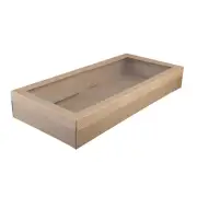10x Disposable Cardboard Catering Grazing Box w Window Kraft Brown 558x252x80mm