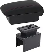 Car Armrests Universal Car Armrest Box Universal Model Armrest Car Accessories Storage Box Retrofit Parts Console Armrest(B1 Black red 3USB)