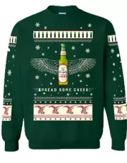 New Yuengling Spread Some Cheer Ugly Christmas Sweatshirt Green W/Hat Unisex XL
