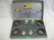 Rare Antique Silver Plated Corn Whisks Set for Spreading Melted Butter Unused