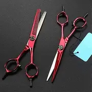 6 inch Wine red Set Cutting Hair Scissor thinning Shears Hairdressing