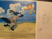 PINK PANTHER, ANT &THE AARDVARK ORIGINAL, PRODUCTION CEL,DRAWING,BACKDROP 11x13