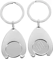 Uonlytech 2Pcs Portable Shopping Trolley Tokens Keyring Metal Coin Keychain Holder for Easy Access Supermarkets Picnics and Travel Shopping Cart Opener