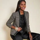 Talbots BRECKENRIDGE TWEED JACKET Women's Black and White Tweed Jacket size 6
