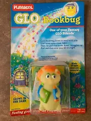 ULTRA RARE NEW 1980's Glow Worm Glo Friends Bookbug Playskool w/ Bag & Card