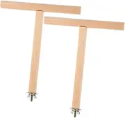HOMOBABE 2Pcs Bird Perch Stand Shaped Wood Perch for Parrots Cockatiels Birds Durable Natural Wood for Increased Activity Playtime Bird Cages