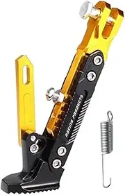 Adjustable CNC Metal Motorcycle Foot Bracket Motorbike Kick Side Kickstand Parking Bracket Moto Bike Side Stand Accessories(Yellow)