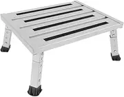 ATATQH Adjustable Height Aluminum Rv Step, Stable Foldable Platform Step Stool, Supports Up to 1,000 Lb, Non-Slip Rubber Feet Portable Outdoor Steps