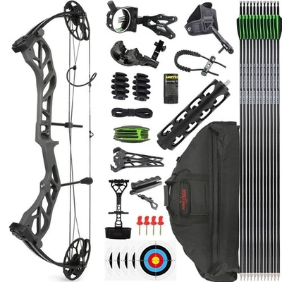 E8 Compound Bow and Arrow Full Set 19-70lbs Adult Hunting Target Bow