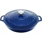 Chasseur 30cm Low Round Casserole French Blue 2.5L Shallow Cast Iron