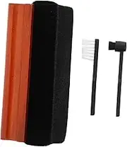 Zerodeko 1set Vinyl Record Cleaning Kit - Wooden Vinyl Record Cleaner Brush Anti-Static Dust Cleaner for Player Accessories Turntable Albums