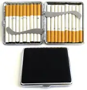 12pc Set Stainless Steel Cigarette Case Hold 20 Regular Mix Blk Blue Purple Pink