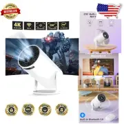 Lightweight 4K Mini Projector: 200'' Screen & Auto Keystone Correction