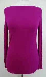 Ladies Next Long Sleeve Slash/Boat Neck Bright Pink Top UK 8,12,14,16,18