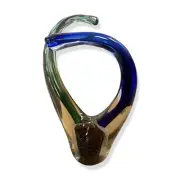 $538 John-Richard Collection Translucent Blue Green Swirls Of Color I Sculpture