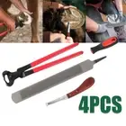 4Pack Farriers Tools Hoof Trim Shoeing Kit Hoof Nipper Rasp Knife Horse Farm Set