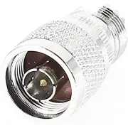 Silver Tone UHF Female to N Male F/M Coax Straight Adapter Connector High Quali