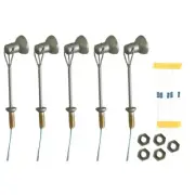 Silvery Brass LED Spotlight Street Lamp Post Set for Model Train Layouts
