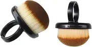Nail Dust Cleaning Brush Ring 2 Pcs Black Acrylic Soft Brush Cleaner for Cleaning Dust Dip Powder Brush Small Portable Nail Scrubber Brush Nail Duster Tools for Manicure and Pedicure