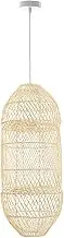 Lexi Lighting Zinnia Rattan Pendant Light, Dia 26cm, White Iron Base and Rope, Natural Handmade Bohemian Art Deco Ceiling Chandelier for Kitchen Island, Entryway, and Bedroom