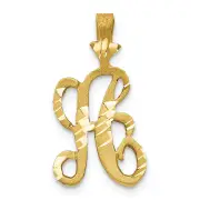 10K Yellow Gold Diamond-Cut Grooved Initial A Charm