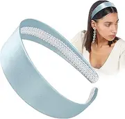 Ivyu Cinderella Blue Headband for Women Light Blue Teal Headband Large Thick Wide Headbands 70s Headband for Girls