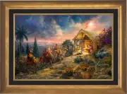 Thomas Kinkade Studios Away in the Manger 18 x 27 LE S/N Canvas Framed