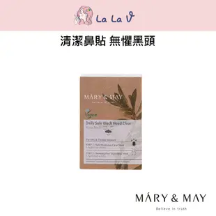 韓國MARY&MAY 黑頭粉刺每日溫和清潔鼻貼/10組入【LaLa V】粉刺鼻頭貼
