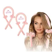 2 Set Heatless Curling Rod Headband Ribbon Hair Roller DIY Sleep Hair Roller