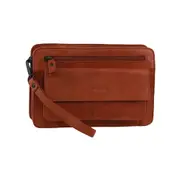 Pierre Cardin Leather Men's Multi Compartment Organiser Bag - Cognac