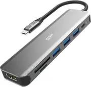 Silicon Power 7-in-1 USB-C Hub with PD 60W Charging, 3 USB-A Ports, 4K HDMI Port, SD & Micro SD Card Reader USB Type-C Adapter for PC MacBook iPad Pro