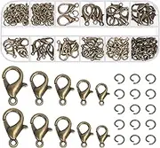 Glarks 170Pcs Sliver Lobster Claw Clasp with Open Jump Rings Kit 10mm 12mm 14mm 16mm 18mm Necklace Clasps for Bracelet Necklace Jewelry Making
