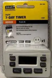 Smart Electrician 1-Outlet DIGITAL 7-DAY Indoor Programmable Timer, VACATION NEW