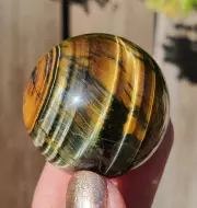 Flashy BLUE Tiger Eye Crystal Sphere | A Grade | 78 Grams | 38MM