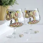 Hand-Painted Brandy Glasses – Unique Abstract Design | Set of 2 | 14.5oz (430ml)