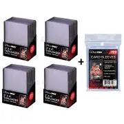 100 Ultra PRO Regular BLACK 35pt Card Toploaders + SLEEVES Toploader Top Loaders