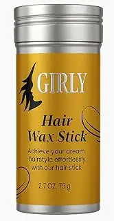 Girly Hair Wax Stick 75gm - Flyaway Control, Strong Hold Wax Stick For Women And Kids -Slick & Shine Anti-Frizz, Non-Greasy Neat Styles with Smoothness