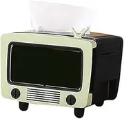 Xunweiad TV Tissue Box Multi Functional Creatives Tissue Box Holder with Cell Phone Slot Decoration Tissue Holder Home D