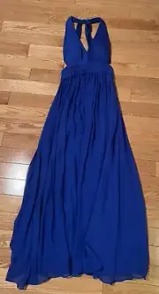 royal blue summer dress aidan mattox size 10 Long Zipper
