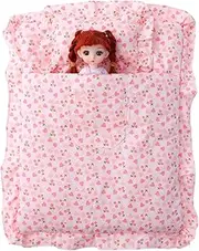 JOINPAYA Dolls Bedding Set: Cute Heart Cherry Miniature Pillow Sleeping Bag Accessories for 9-11In Figure Plush Dolls