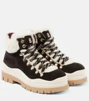 [Bogner] Bogner Arosa shearling-lined suede lace-up boots AU 4 brown